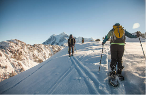 randonnée en raquettes à la montagne