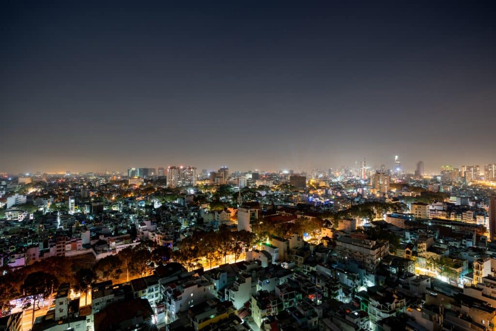 paysage ville de nuit lumière